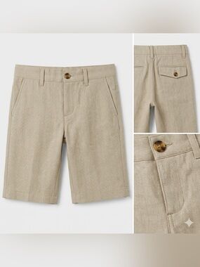 Appaman Tan Herringbone Boys Shorts